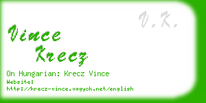 vince krecz business card